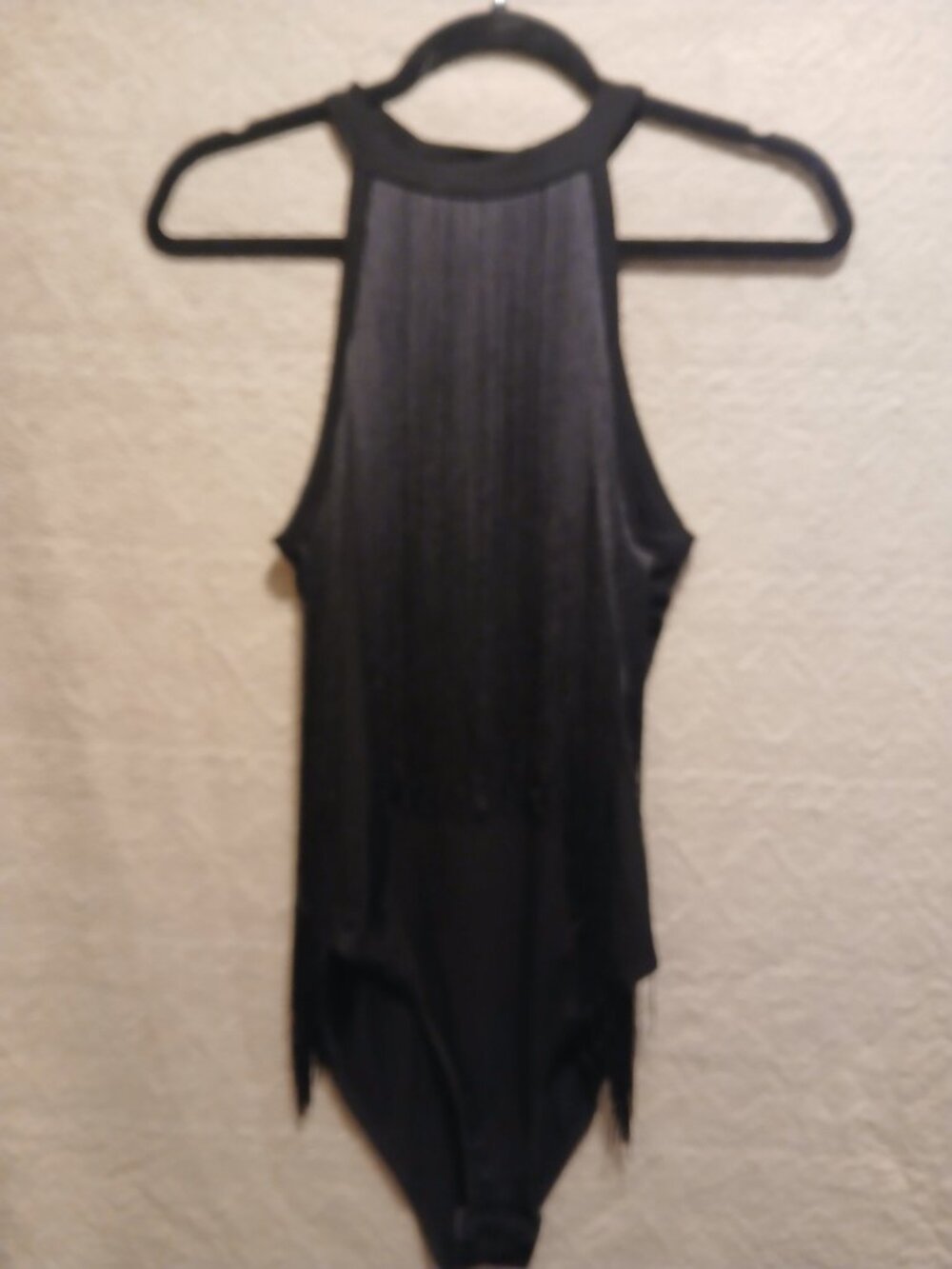 Black fringe bodysuit